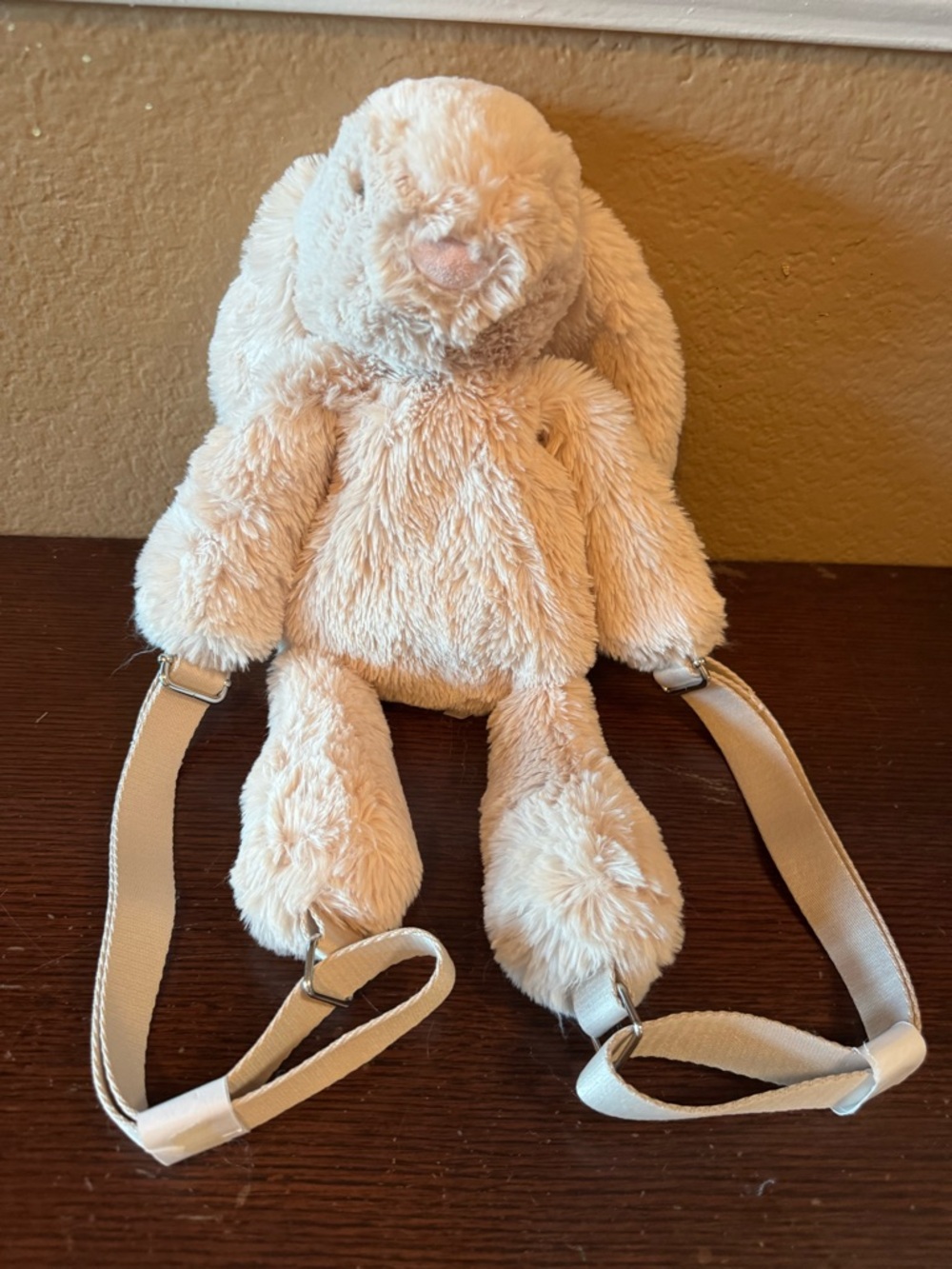 NWOT Smudge Rabbit Backpack Beige Jelly Cat Bunny Bag